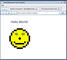 A screenshot showing BuildABrowser pass Acid2