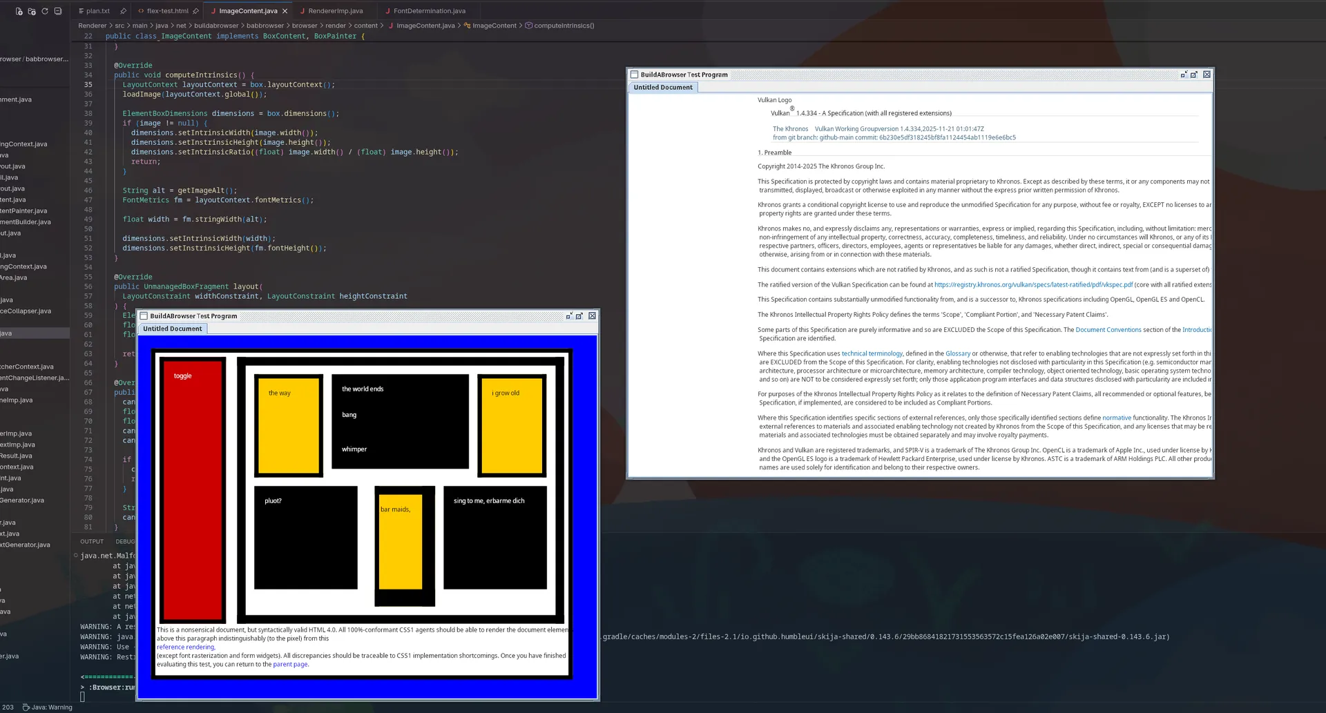 A screenshot containing two BuildABrowser windows